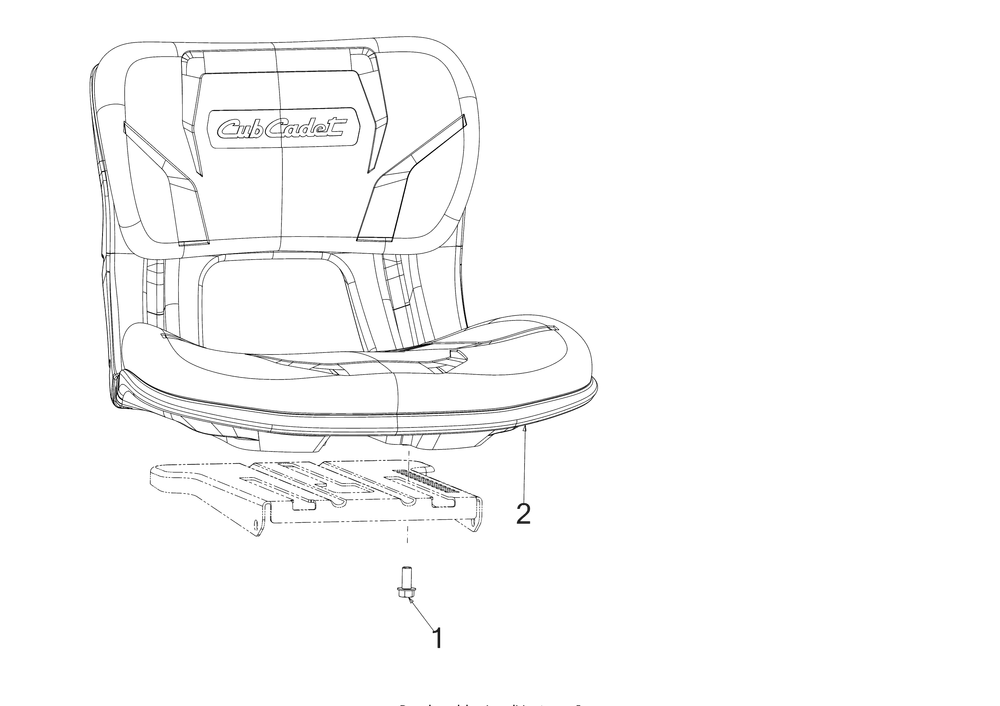 Seat Diagram and Parts List for RZT-L42KH (17CRCACS009)(2017) Cub Cadet Lawn Tractor
